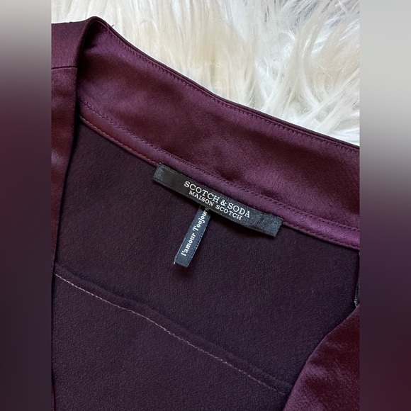 Scotch & Soda wine satin shift dress - Picture 3 of 7